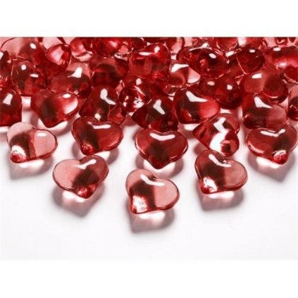 Diamantové konfety červené srdce 21 mm  /BP
