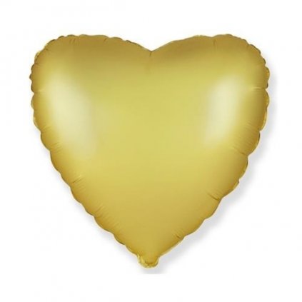 Foliový balonek saténové srdce zlaté 46 cm - Nebalený  /BP