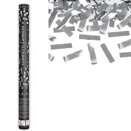 Vystřelovací konfety Stříbrné - 60 cm  /BP