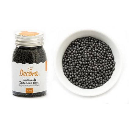 100 g malé cukrové perličky černé - Decora  | Skvělé pro Váš domácí dort
