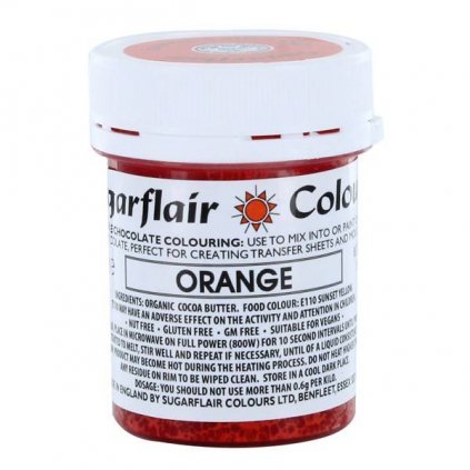 Barva do čokolády na bázi kakaového másla Sugarflair Orange (35 g) /D_C304