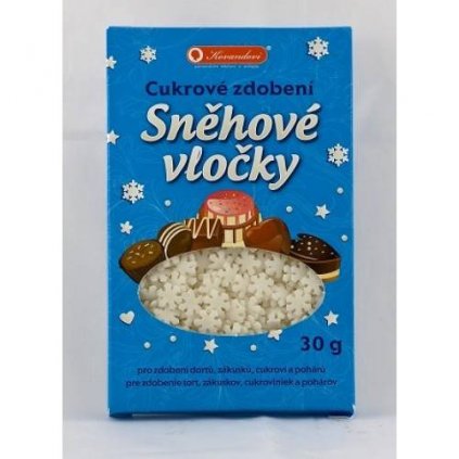 Cukrové zdobení sněhové vločky 30g - Kovandovi  | Skvělé pro Váš domácí dort