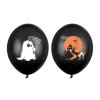 288472 2 partydeco balonky cerne s oboustrannym potiskem duch a strasidelny dum 6 ks