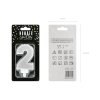 126851 1 party deco svicka cislice 2 stribrna 7 cm 1 ks