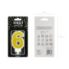 126896 1 party deco svicka cislice 6 zlata 7 cm 1 ks