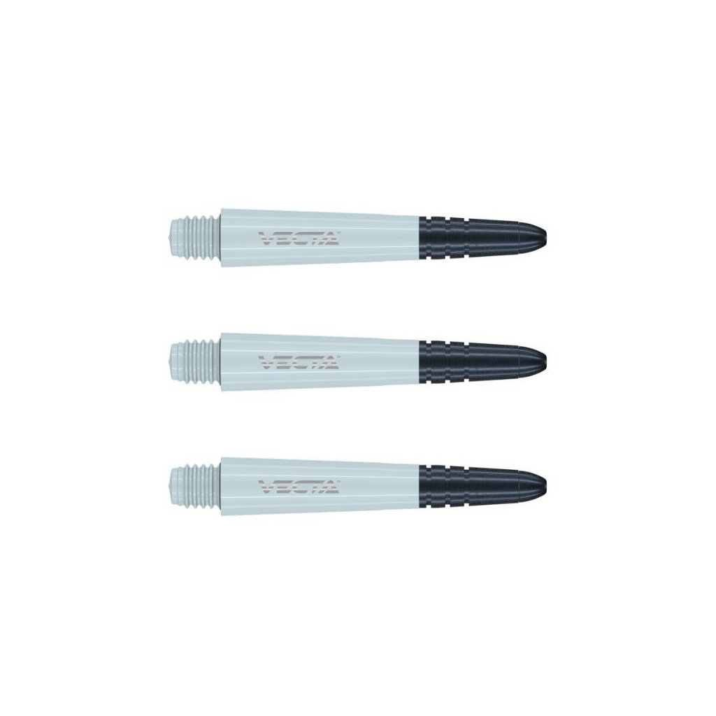715413 nasadky na sipky winmau vecta plastove s hlinikovym topom biele kratke