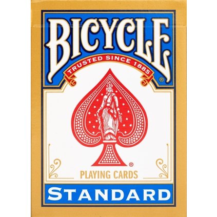 bicycle playing cards gold standard brick blue