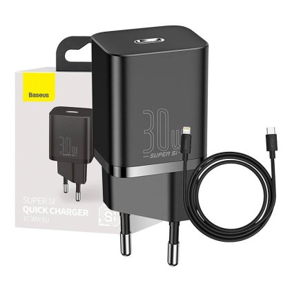 Baseus Super Si Quick Charger 1C 30W (černá) (Varianta uniwersalny)