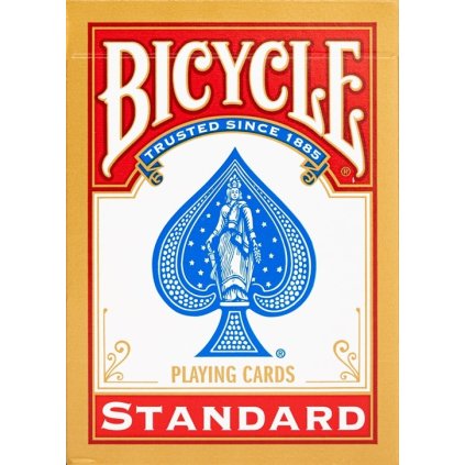 bicycle playing cards gold standard brick red