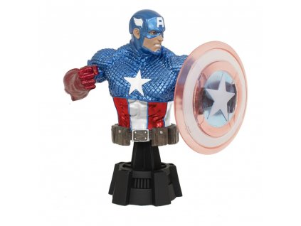 105905 marvel comics bust 1 7 captain america holo shield sdcc 2023 exclusive 15 cm