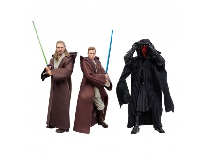 105419 star wars episode i black series action figure 3 pack qui gon jinn darth maul obi wan kenobi 15 cm