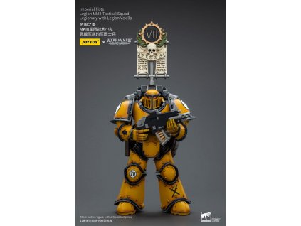 107450 warhammer the horus heresy action figure 1 18 imperial fists legion mkiii tactical squad legionary with legion vexilla 12 cm