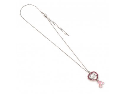 110498 barbie pendant necklace crystal heart and roller skate