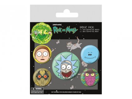 21676 1 rick a morty placky 5 pack heads
