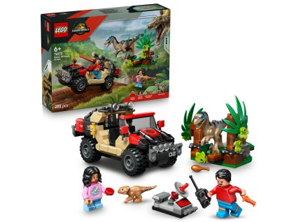 247721 jurassic world lego unik pred raptorem v terennim aute 76972
