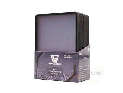 66807 gemloader obaly na karty toploaders ultra clear and seamless 35pt black border 25 ks