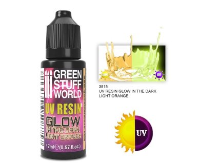 89703 green stuff world uv resin glow in the dark light orange