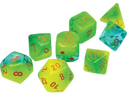 Chessex set 7 kostiček – GreenTeal (1)