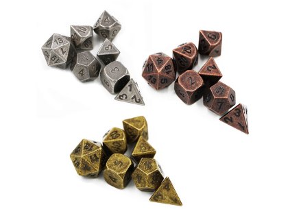 Sada kovových kostek Dobrodruh (Barva starostříbro)