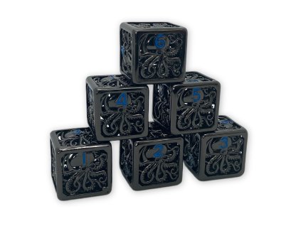 Sada kovových kostek Hollow - Cthulhu k6 (Barva černá)