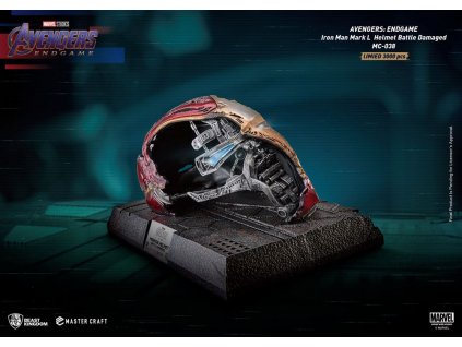 Avengers Endgame Master Craft replika Poškozená helma Iron Man Mark50 (1)
