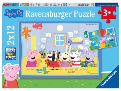 50874 prasatko peppa puzzle peppino dobrodruzstvi 2 x 12 dilku