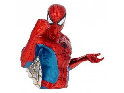 100082 marvel comics coin bank metallic spider man 20 cm