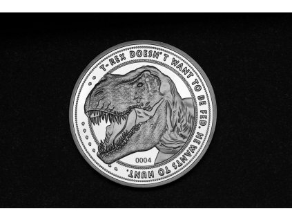 103079 jurassic park collectable coin 25th anniversary t rex silver edition