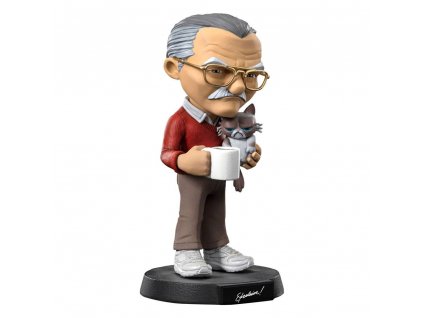 103439 stan lee mini co pvc figure stan lee with grumpy cat 14 cm