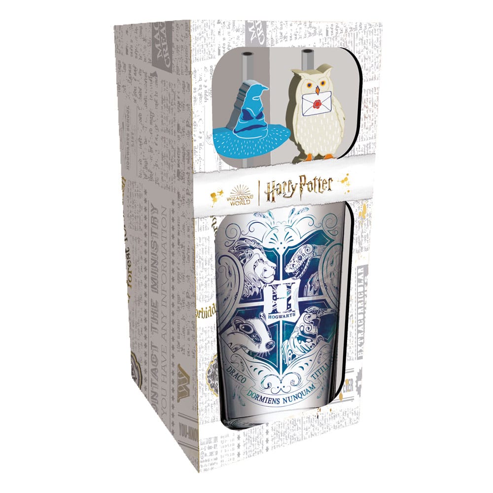 Stor Harry Potter Glass Tumbler with Straws Hogwarts 485 ml