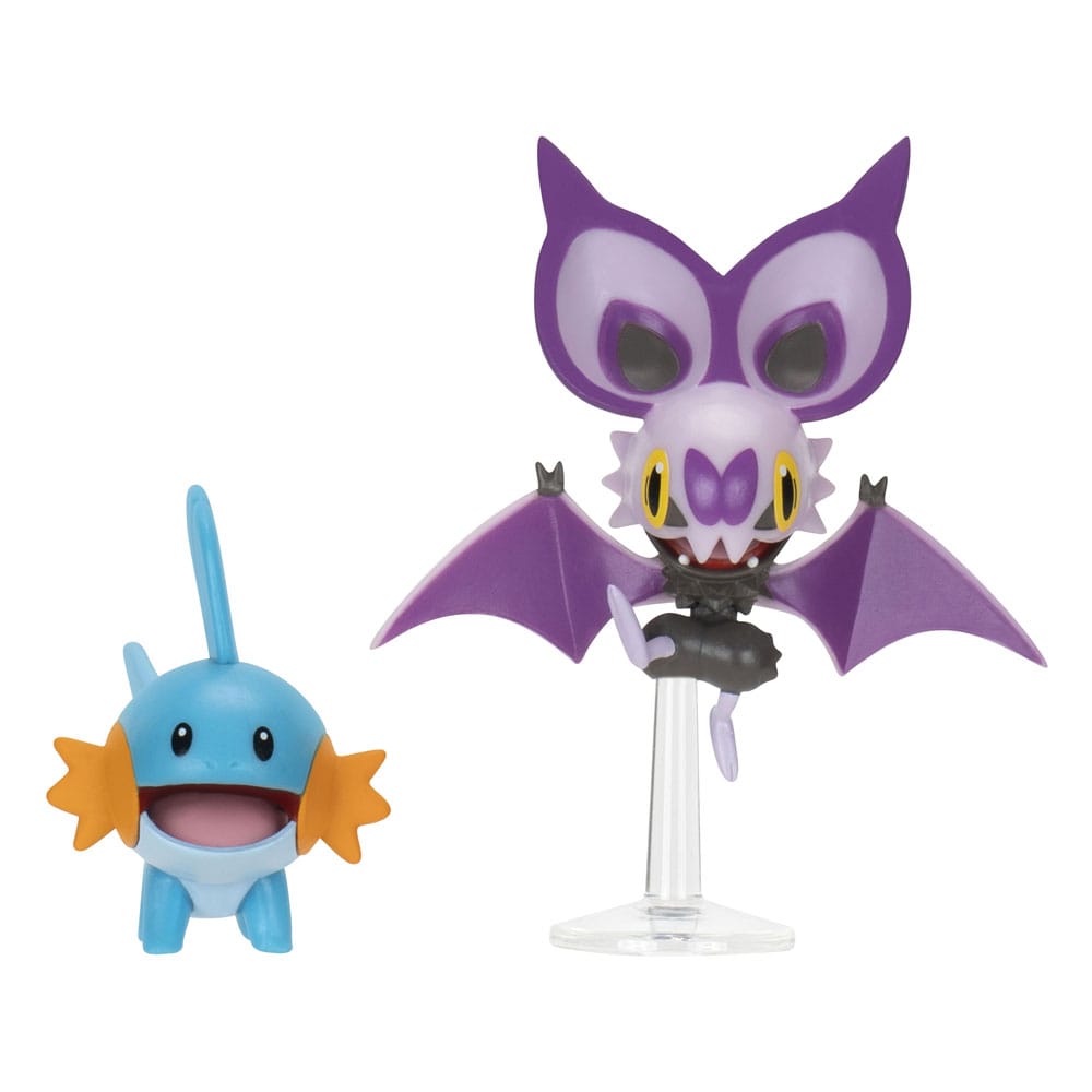 Jazwares Pokémon akční figurky 2-Pack Mudkip & Noibat with Stand 8 cm