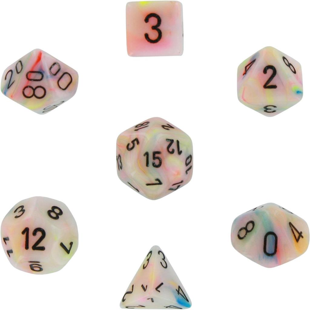 Chessex - sada kostek - Festive Circus with Black (7 ks)