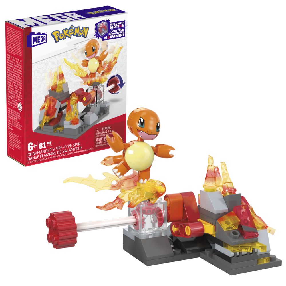 Mattel Pokémon Mega Construx - stavebnice - Charmander's Fire-Type Spin