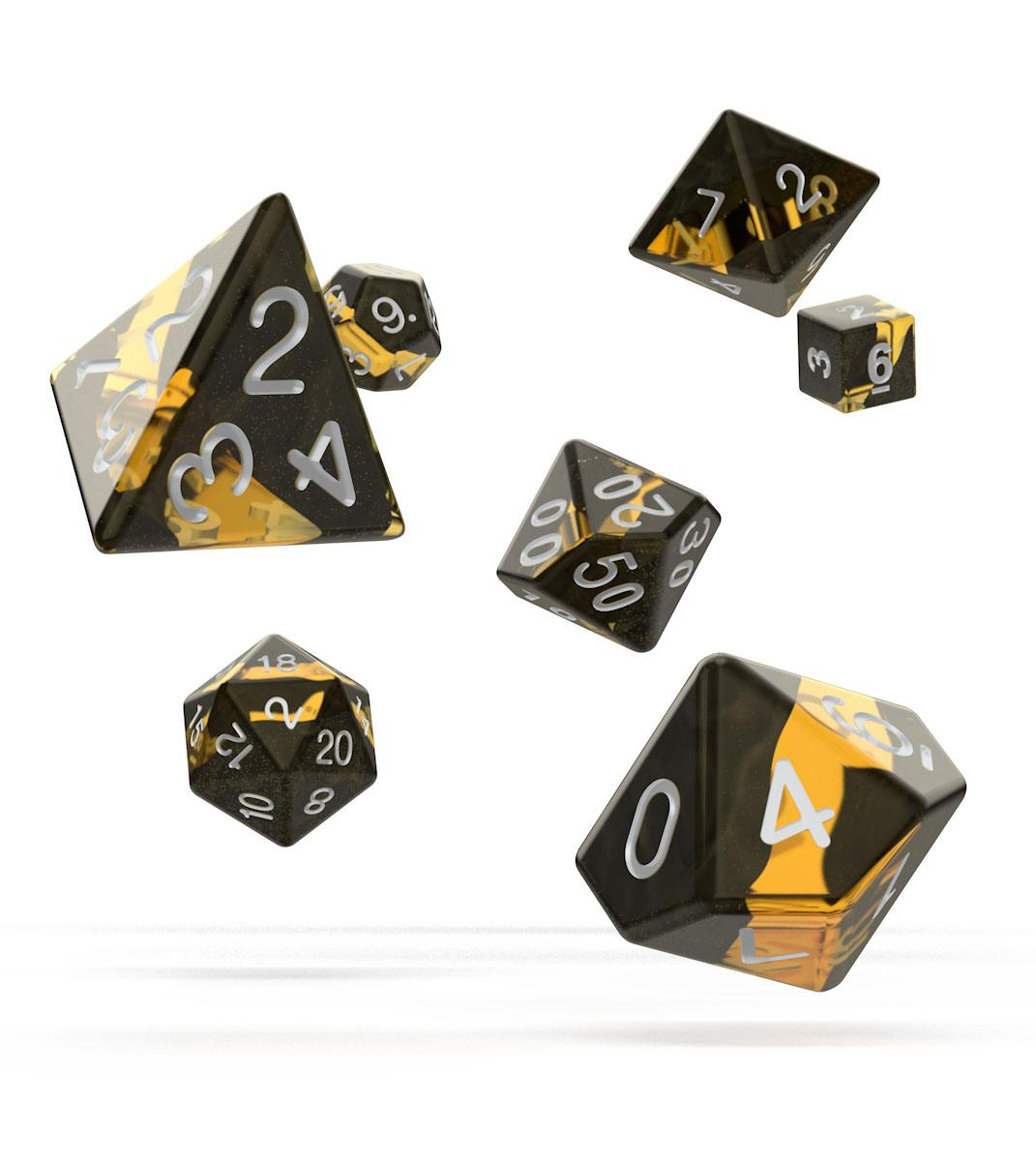 Oakie Doakie Dice - kostky - RPG Set Enclave - Amber (7 ks)