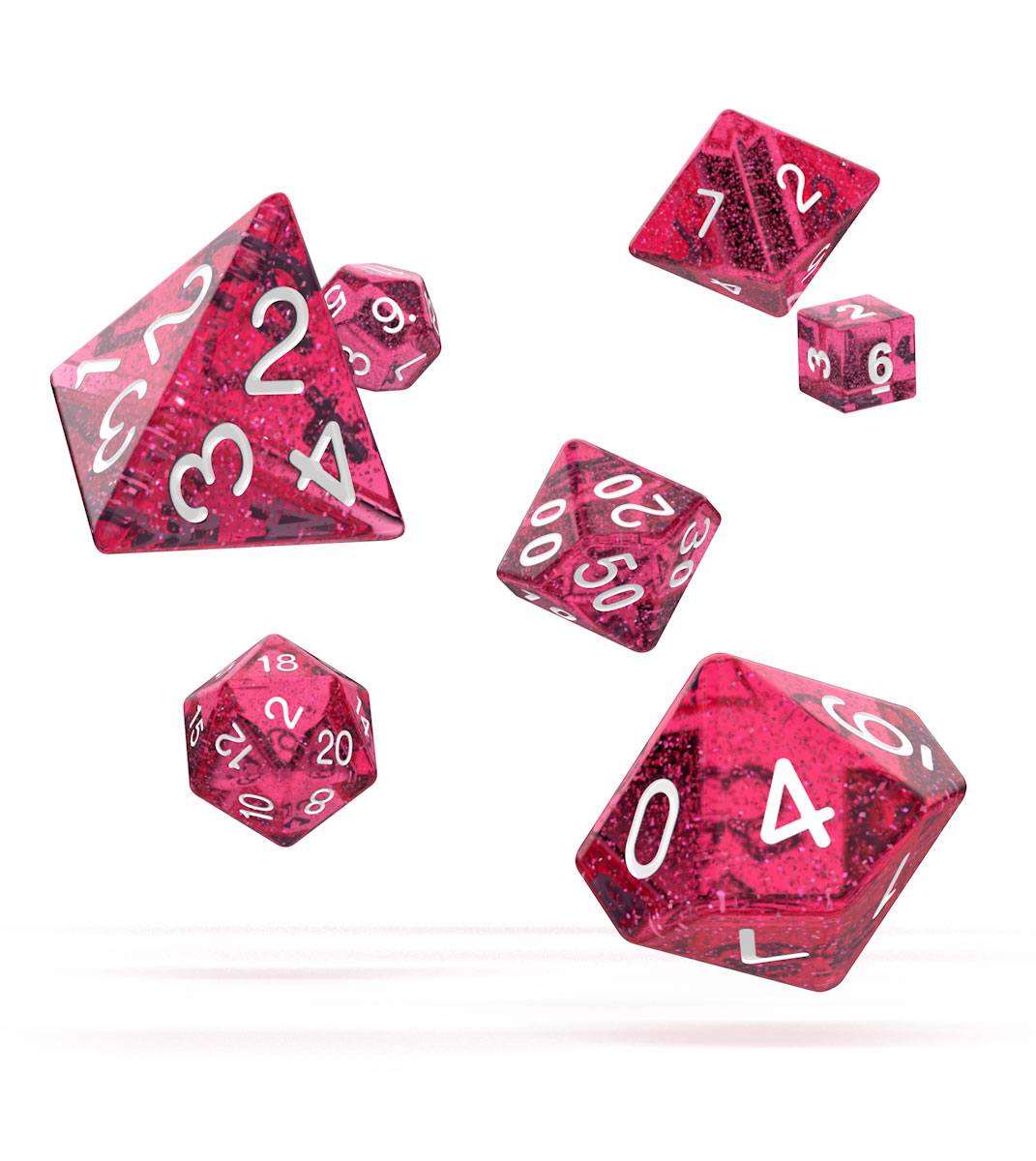 Oakie Doakie Dice - kostky - RPG Set Speckled - Pink (7 ks)