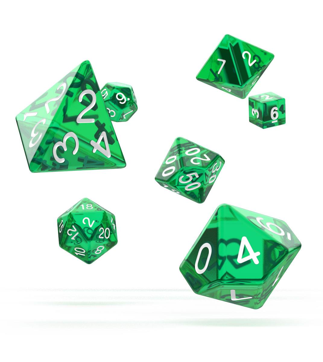 Oakie Doakie Dice - kostky - RPG Set Translucent - Green (7 ks)