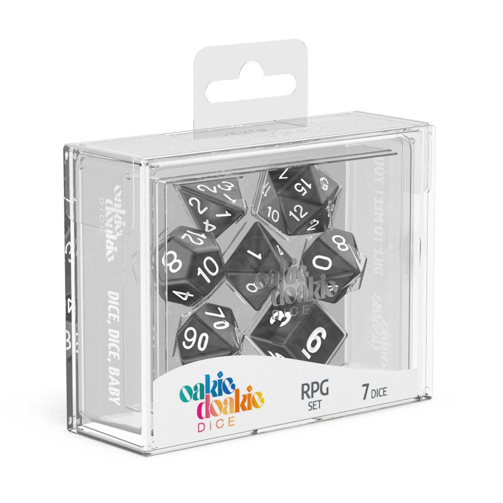 heo GmbH Oakie Doakie Dice RPG Set Marble - Black (sada 7 kostiček)