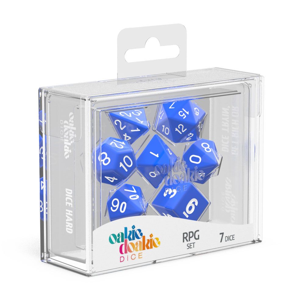 MINDOK Oakie Doakie Dice RPG Set Solid - Blue (sada 7 kostiček)