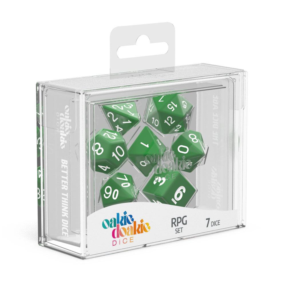 Oakie Doakie Dice RPG Set Solid - Green (sada 7 kostiček)