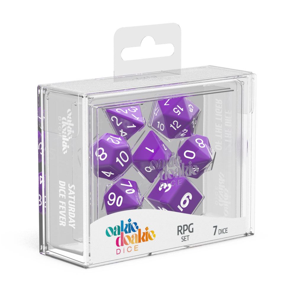 MINDOK Oakie Doakie Dice RPG Set Solid - Purple (sada 7 kostiček)