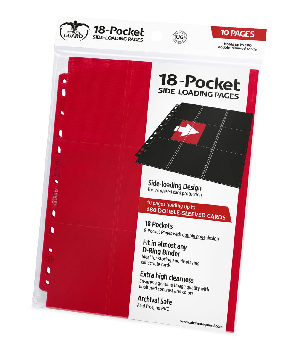 Ultimate Guard - 18-Pocket Side-Loading Pages (červené) - set 10 ks