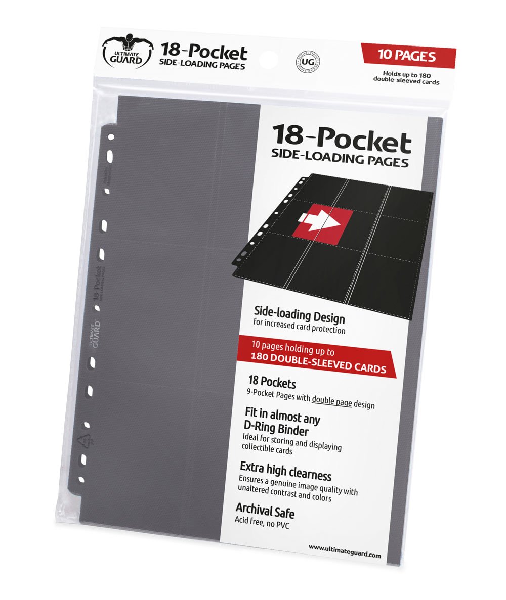 Ultimate Guard - 18-Pocket Side-Loading Pages (šedé) - set 10 ks