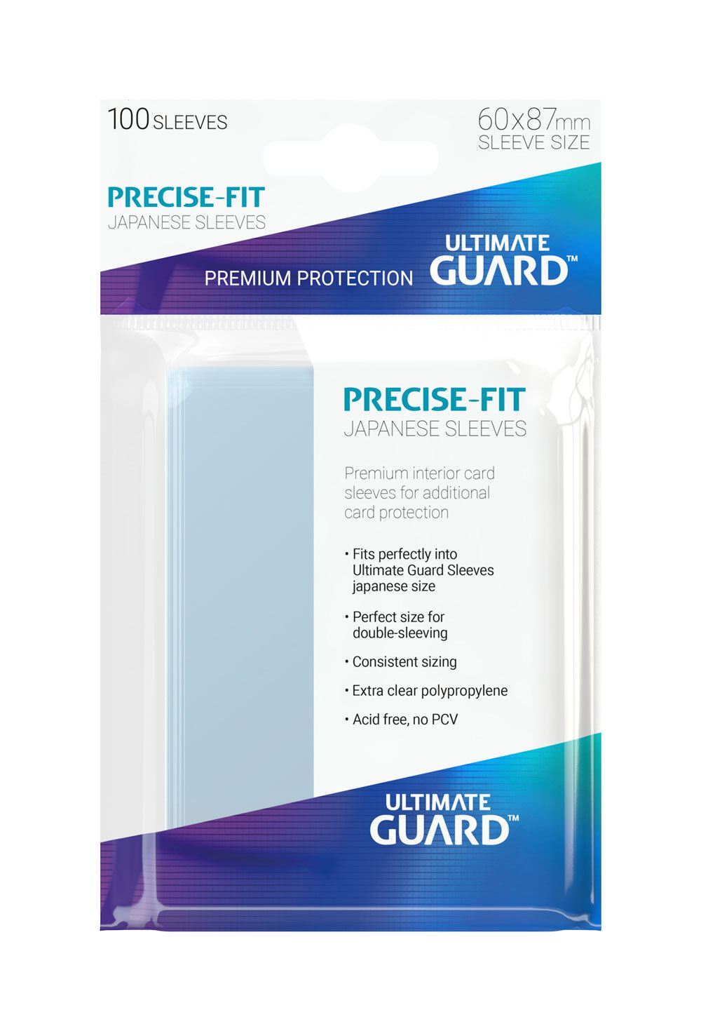 Ultimate Guard - Precise-Fit Japanese Size Obaly (100 ks) - Transparent