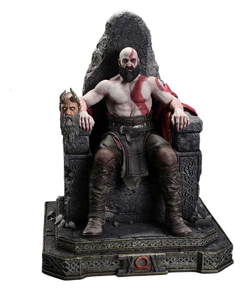 Prime 1 Studio Throne Legacy God of War Series soška 1/3 Ragnarok Master Thyself Kratos 67 cm