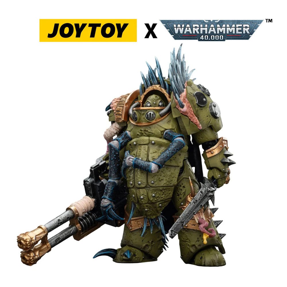 Joy Toy (CN) Warhammer 40,000 akční figurka Death Guard Blightlord Terminator 1 with Reaper Autocannon and Bubotic Blades 14 cm