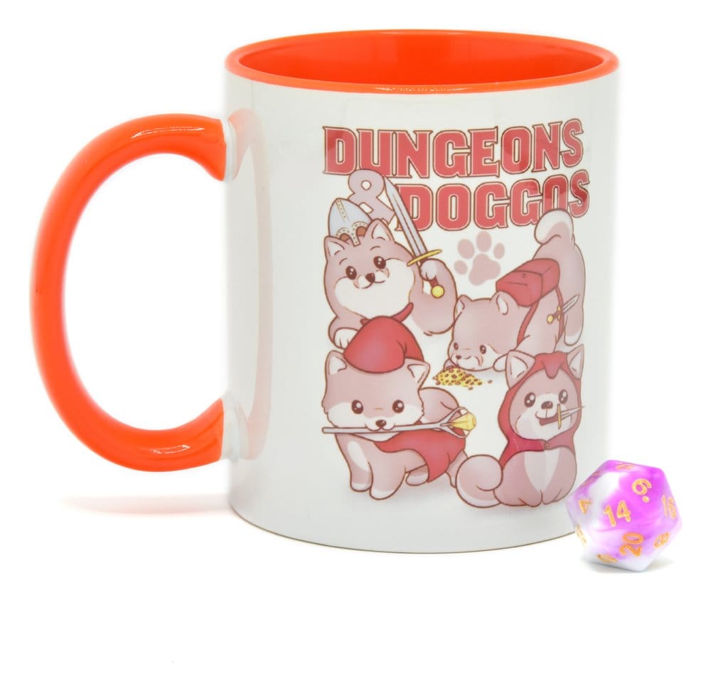 Glassstaff Gift Set hrnek & Dice D20 Dungeons & Doggos