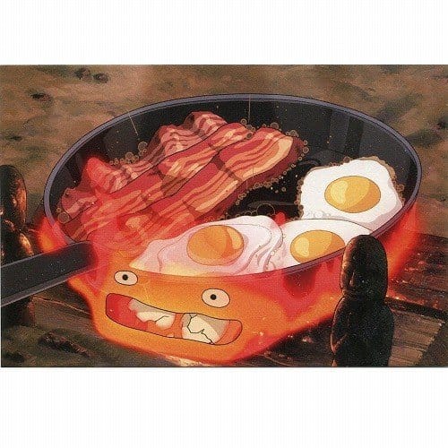 Movic Howl´s Moving Castle Postcards Calcifer bacon & egg