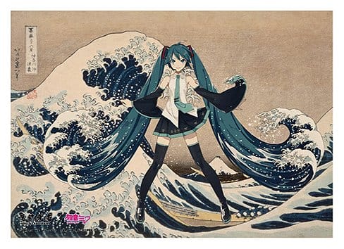 Presence CO., LTD. Katsushika Hokusai x Hatsune Miku Acrylic Panel Thirty-six Views of Mount Fuji The Great Wave off Kanagawa 30 cm