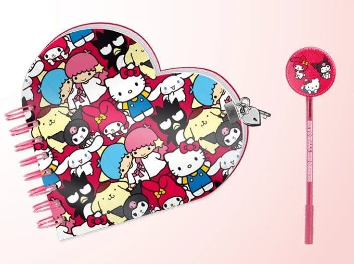 Karactermania Sanrio Heart zápisník a pero Set Hello Kitty Friends Multicolour