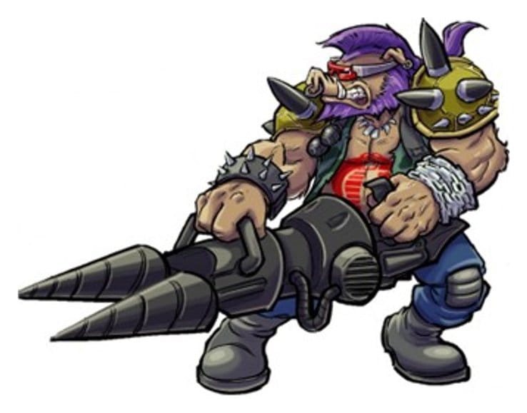 Playmates Teenage Mutant Ninja Turtles x G.I. Joe Crossover Classics akční figurka Rocksteady x Dreadnok Buzzer 12 cm